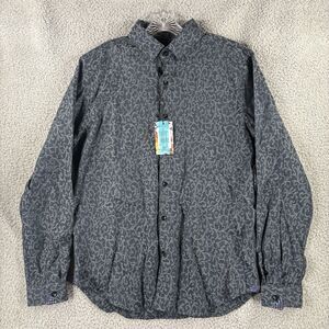 Robert Graham Bradbury Shirt Large L Navy Tailored Fit Floral Paisley NWT